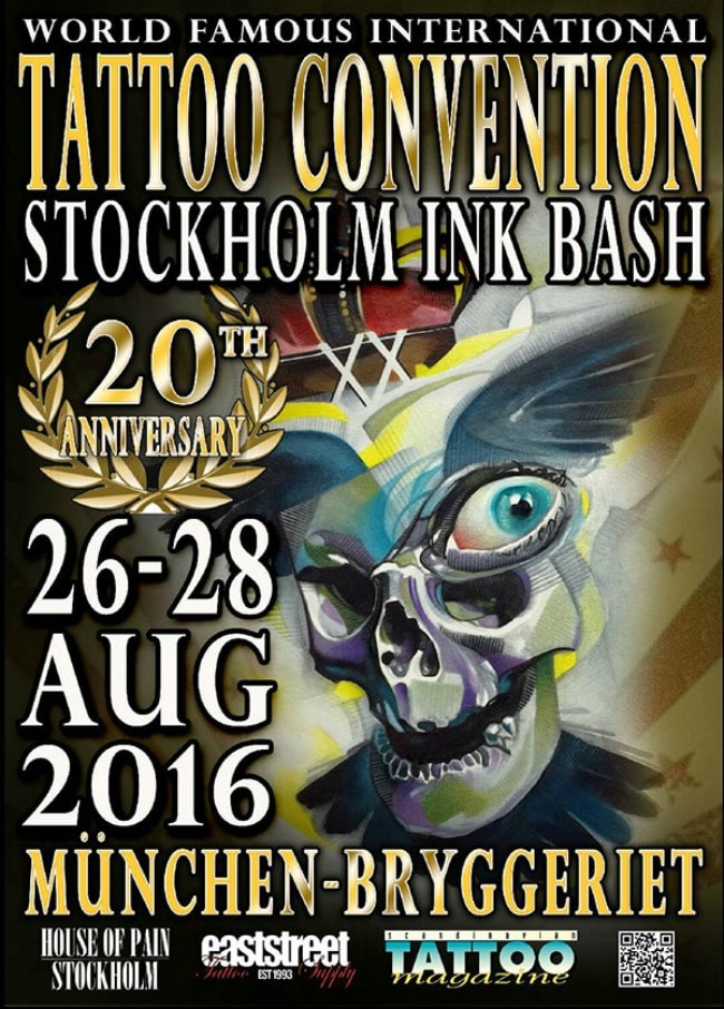 Termine - Dates: 26. - 28.08.2016 Stockholm Ink Bash