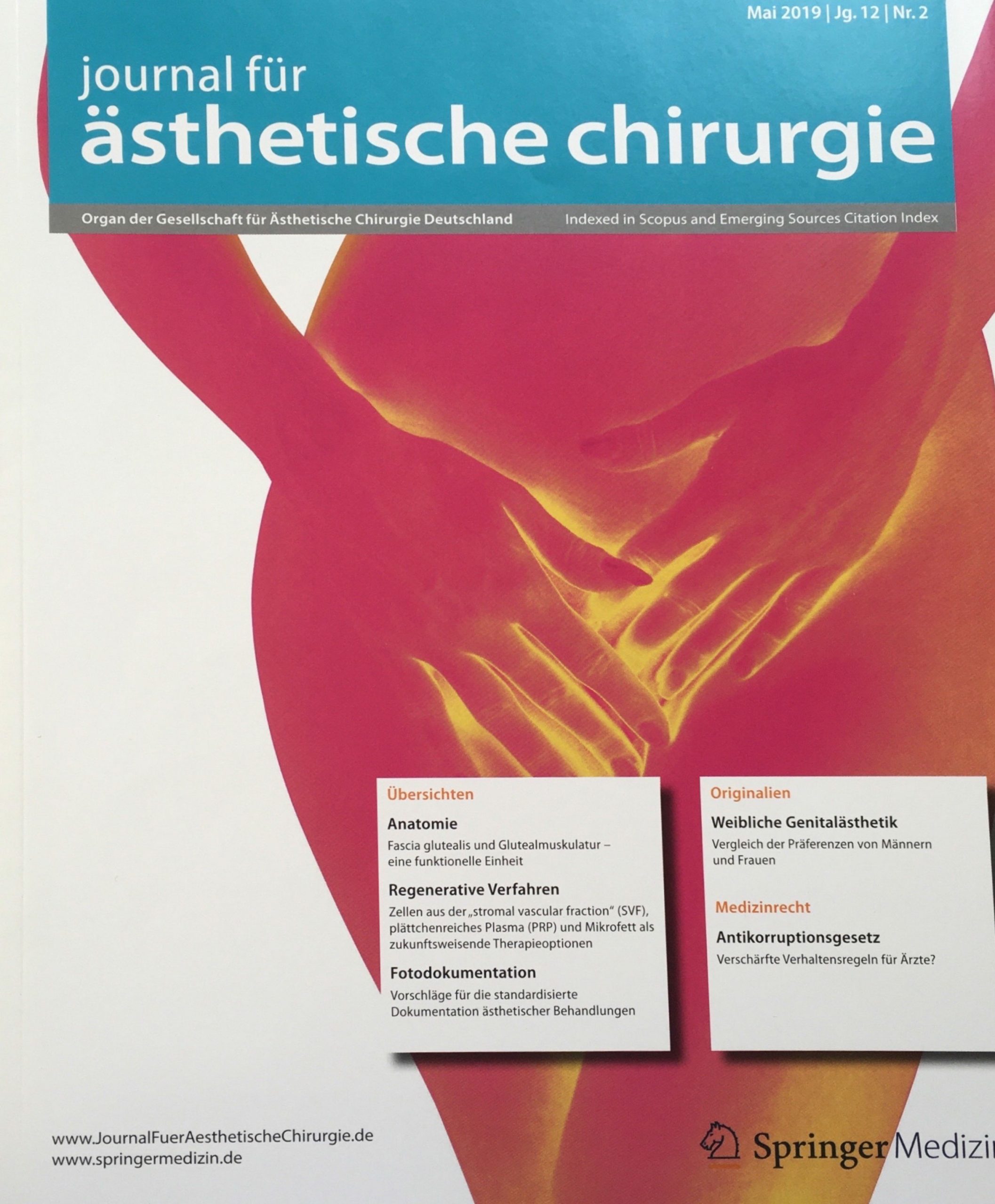 Zeitschrift journal für ästhetische chirurgie- Mai 2019, Jg. 12